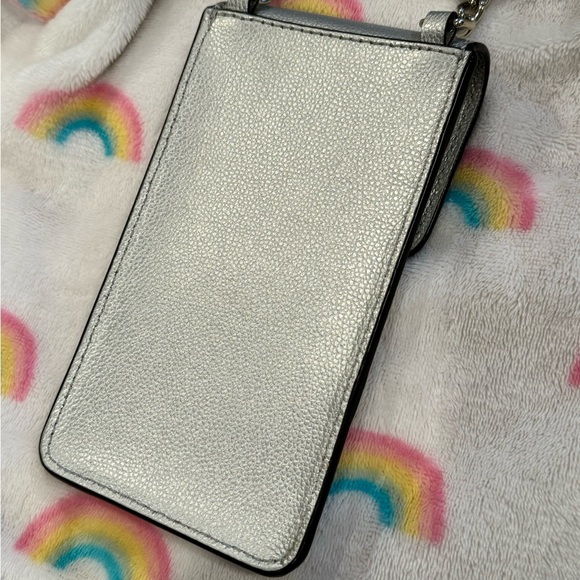 Kate Spade Silver Leather Cell Phone Crossbody Bag - Picture 3 of 5